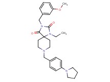 1-ethyl-3-(3-methoxybenzyl)-8-[4-(1-pyrrolidinyl)benzyl]-1,3,8-triazaspiro[4.5]decane-2,4-dione