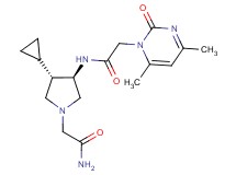 2-(rel-(3S,4R)-3-cyclopropyl-4-{[(4,6-dimethyl-2-oxo-1(2H)-pyrimidinyl)acetyl]amino}-1-pyrrolidinyl)acetamide hydrochloride
