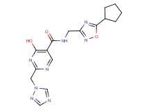 N-[(5-cyclopentyl-1,2,4-oxadiazol-3-yl)methyl]-4-hydroxy-2-(1H-1,2,4-triazol-1-ylmethyl)pyrimidine-5-carboxamide
