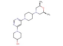 1-(6-{4-[(2R*,6S*)-2,6-dimethyl-4-morpholinyl]-1-piperidinyl}-4-pyrimidinyl)-4-piperidinol