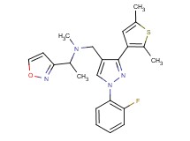 N-{[3-(2,5-dimethyl-3-thienyl)-1-(2-fluorophenyl)-1H-pyrazol-4-yl]methyl}-1-(3-isoxazolyl)-N-methylethanamine