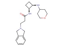 3-(1,3-dihydro-2H-isoindol-2-yl)-N-[(1S*,2R*)-2-(tetrahydro-2H-pyran-4-ylamino)cyclobutyl]propanamide