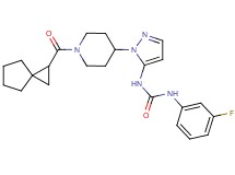 N-(3-fluorophenyl)-N'-{1-[1-(spiro[2.4]hept-1-ylcarbonyl)-4-piperidinyl]-1H-pyrazol-5-yl}urea
