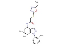 N-[6,6-dimethyl-1-(2-methylphenyl)-4,5,6,7-tetrahydro-1H-indazol-4-yl]-2-[(5-ethyl-1,3,4-oxadiazol-2-yl)thio]acetamide