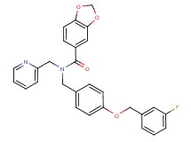 N-{4-[(3-fluorobenzyl)oxy]benzyl}-N-(2-pyridinylmethyl)-1,3-benzodioxole-5-carboxamide