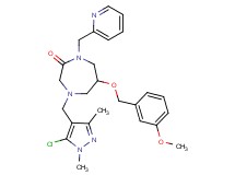 4-[(5-chloro-1,3-dimethyl-1H-pyrazol-4-yl)methyl]-6-[(3-methoxybenzyl)oxy]-1-(2-pyridinylmethyl)-1,4-diazepan-2-one