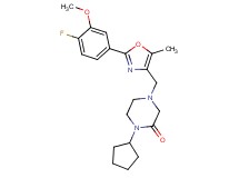 1-cyclopentyl-4-{[2-(4-fluoro-3-methoxyphenyl)-5-methyl-1,3-oxazol-4-yl]methyl}-2-piperazinone