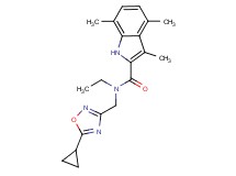 N-[(5-cyclopropyl-1,2,4-oxadiazol-3-yl)methyl]-N-ethyl-3,4,7-trimethyl-1H-indole-2-carboxamide