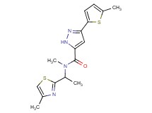 N-methyl-N-[1-(4-methyl-1,3-thiazol-2-yl)ethyl]-3-(5-methyl-2-thienyl)-1H-pyrazole-5-carboxamide