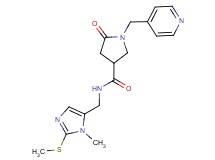 N-{[1-methyl-2-(methylthio)-1H-imidazol-5-yl]methyl}-5-oxo-1-(4-pyridinylmethyl)-3-pyrrolidinecarboxamide
