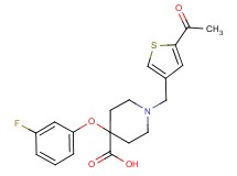 1-[(5-acetyl-3-thienyl)methyl]-4-(3-fluorophenoxy)piperidine-4-carboxylic acid