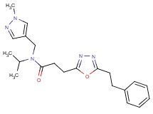 N-isopropyl-N-[(1-methyl-1H-pyrazol-4-yl)methyl]-3-[5-(2-phenylethyl)-1,3,4-oxadiazol-2-yl]propanamide