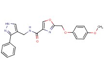 2-[(4-methoxyphenoxy)methyl]-N-[(3-phenyl-1H-pyrazol-4-yl)methyl]-1,3-oxazole-4-carboxamide