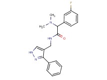2-(dimethylamino)-2-(3-fluorophenyl)-N-[(3-phenyl-1H-pyrazol-4-yl)methyl]acetamide