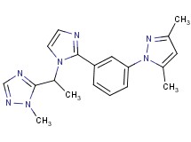 5-(1-{2-[3-(3,5-dimethyl-1H-pyrazol-1-yl)phenyl]-1H-imidazol-1-yl}ethyl)-1-methyl-1H-1,2,4-triazole