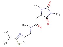 2-(1,3-dimethyl-2,5-dioxoimidazolidin-4-yl)-N-[(2-isopropyl-1,3-thiazol-4-yl)methyl]-N-methylacetamide
