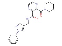 N-[(1-phenyl-1H-pyrazol-4-yl)methyl]-3-(1-piperidinylcarbonyl)-2-pyrazinecarboxamide