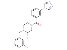 1-(3-fluorobenzyl)-4-[3-(4H-1,2,4-triazol-4-yl)benzoyl]-2-piperazinone