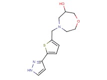 4-{[5-(1H-pyrazol-3-yl)-2-thienyl]methyl}-1,4-oxazepan-6-ol