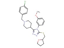 1-(4-chlorobenzyl)-4-{4-(3-methoxyphenyl)-5-[(tetrahydro-2-furanylmethyl)thio]-4H-1,2,4-triazol-3-yl}piperidine