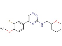 5-(3-fluoro-4-methoxyphenyl)-N-(tetrahydro-2H-pyran-2-ylmethyl)-1,2,4-triazin-3-amine