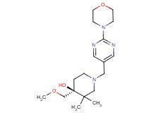 (4S*)-4-(methoxymethyl)-3,3-dimethyl-1-[(2-morpholin-4-ylpyrimidin-5-yl)methyl]piperidin-4-ol