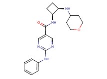 2-anilino-N-[(1S*,2R*)-2-(tetrahydro-2H-pyran-4-ylamino)cyclobutyl]-5-pyrimidinecarboxamide