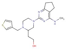 2-[4-[4-(methylamino)-6,7-dihydro-5H-cyclopenta[d]pyrimidin-2-yl]-1-(3-thienylmethyl)-2-piperazinyl]ethanol