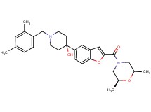 1-(2,4-dimethylbenzyl)-4-(2-{[(2R*,6S*)-2,6-dimethyl-4-morpholinyl]carbonyl}-1-benzofuran-5-yl)-4-piperidinol