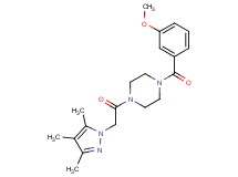 1-(3-methoxybenzoyl)-4-[(3,4,5-trimethyl-1H-pyrazol-1-yl)acetyl]piperazine