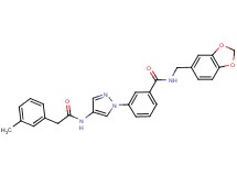 N-(1,3-benzodioxol-5-ylmethyl)-3-(4-{[(3-methylphenyl)acetyl]amino}-1H-pyrazol-1-yl)benzamide