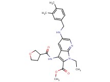 methyl 5-[(3,4-dimethylbenzyl)amino]-1-ethyl-3-[(tetrahydro-3-furanylcarbonyl)amino]-1H-pyrrolo[2,3-b]pyridine-2-carboxylate