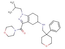 1-isobutyl-3-(4-morpholinylcarbonyl)-N-[(4-phenyltetrahydro-2H-pyran-4-yl)methyl]-4,5,6,7-tetrahydro-1H-indazol-5-amine
