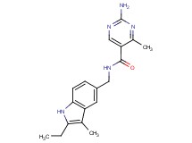 2-amino-N-[(2-ethyl-3-methyl-1H-indol-5-yl)methyl]-4-methylpyrimidine-5-carboxamide