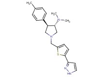 (3S*,4R*)-N,N-dimethyl-4-(4-methylphenyl)-1-{[5-(1H-pyrazol-3-yl)-2-thienyl]methyl}pyrrolidin-3-amine