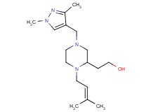 2-[4-[(1,3-dimethyl-1H-pyrazol-4-yl)methyl]-1-(3-methyl-2-buten-1-yl)-2-piperazinyl]ethanol
