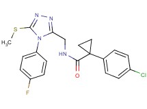 1-(4-chlorophenyl)-N-{[4-(4-fluorophenyl)-5-(methylthio)-4H-1,2,4-triazol-3-yl]methyl}cyclopropanecarboxamide