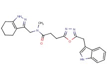 3-[5-(1H-indol-3-ylmethyl)-1,3,4-oxadiazol-2-yl]-N-methyl-N-(4,5,6,7-tetrahydro-1H-indazol-3-ylmethyl)propanamide