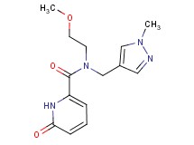 N-(2-methoxyethyl)-N-[(1-methyl-1H-pyrazol-4-yl)methyl]-6-oxo-1,6-dihydropyridine-2-carboxamide