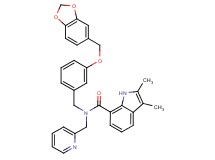N-[3-(1,3-benzodioxol-5-ylmethoxy)benzyl]-2,3-dimethyl-N-(2-pyridinylmethyl)-1H-indole-7-carboxamide