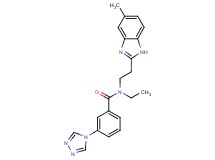 N-ethyl-N-[2-(5-methyl-1H-benzimidazol-2-yl)ethyl]-3-(4H-1,2,4-triazol-4-yl)benzamide