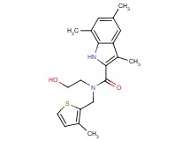 N-(2-hydroxyethyl)-3,5,7-trimethyl-N-[(3-methyl-2-thienyl)methyl]-1H-indole-2-carboxamide