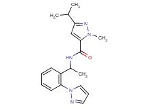 3-isopropyl-1-methyl-N-{1-[2-(1H-pyrazol-1-yl)phenyl]ethyl}-1H-pyrazole-5-carboxamide