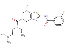 N-[2-(dimethylamino)ethyl]-N-ethyl-2-[(3-fluorobenzoyl)amino]-7-oxo-4,5,6,7-tetrahydro-1,3-benzothiazole-5-carboxamide