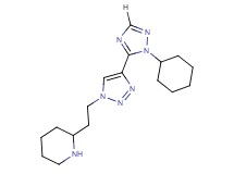2-{2-[4-(1-cyclohexyl-1H-1,2,4-triazol-5-yl)-1H-1,2,3-triazol-1-yl]ethyl}piperidine