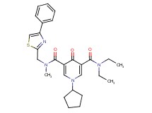 1-cyclopentyl-N,N-diethyl-N'-methyl-4-oxo-N'-[(4-phenyl-1,3-thiazol-2-yl)methyl]-1,4-dihydro-3,5-pyridinedicarboxamide