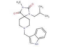 8-(1H-indol-3-ylmethyl)-1-isobutyl-3-methyl-1,3,8-triazaspiro[4.5]decane-2,4-dione