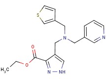 ethyl 4-{[(pyridin-3-ylmethyl)(3-thienylmethyl)amino]methyl}-1H-pyrazole-3-carboxylate
