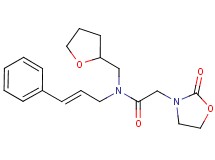 2-(2-oxo-1,3-oxazolidin-3-yl)-N-[(2E)-3-phenylprop-2-en-1-yl]-N-(tetrahydrofuran-2-ylmethyl)acetamide
