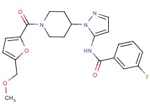 3-fluoro-N-(1-{1-[5-(methoxymethyl)-2-furoyl]-4-piperidinyl}-1H-pyrazol-5-yl)benzamide